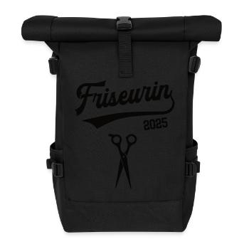 Friseurin 2025 Beruf Friseur Frisörin Azubi Chefin - Rolltop Rucksack - Schwarz - Vorne