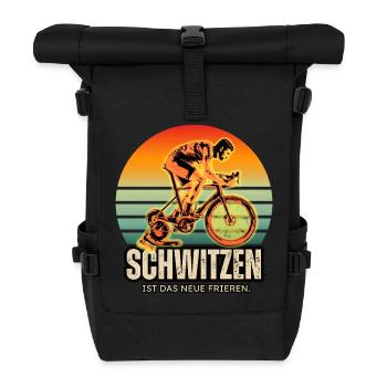 Schwitzen ist das neue Frieren – Indoor Cycling! - Rolltop Rucksack - Schwarz - Vorne
