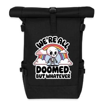 Funny Skeleton – We're All Lost - Roll Top Backpack - black - Front