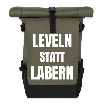Leveling instead of babbling - Roll Top Backpack - olive/black - Front