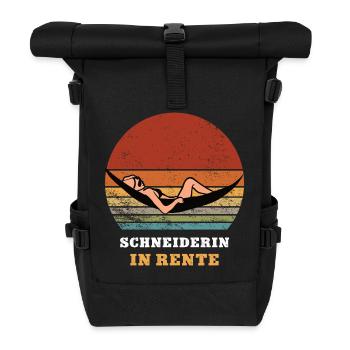 Schneiderin Rente Ruhestand Rentnerin Maßschneider - Rolltop Rucksack - Schwarz - Vorne