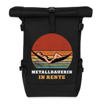 Metallbauerin Rente Ruhestand Rentnerin Metallbau - Rolltop Rucksack - Schwarz - Vorne