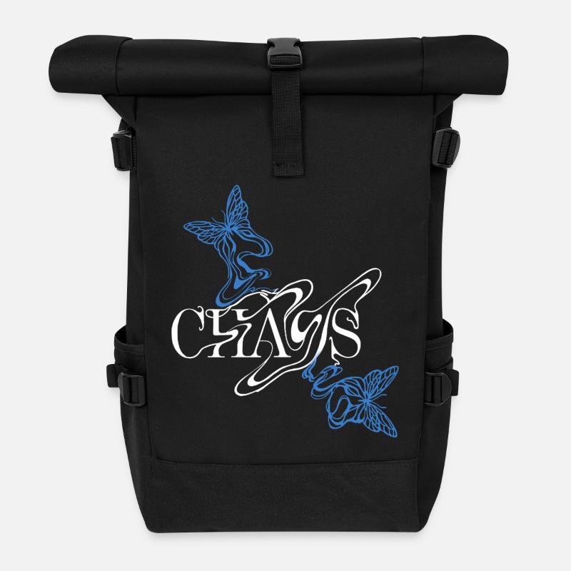 Fontaine papillon avec ailes - Sac à dos roll top - noir