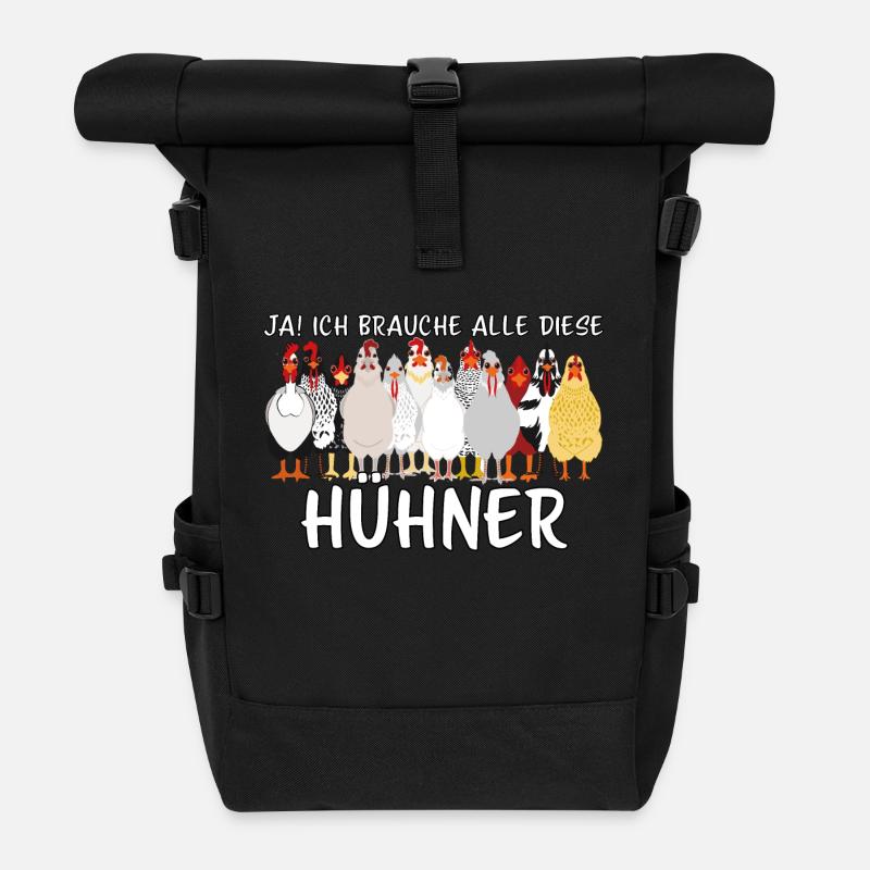 Ja! Ich brauche alle diese Hühner - Rolltop Rucksack - Schwarz