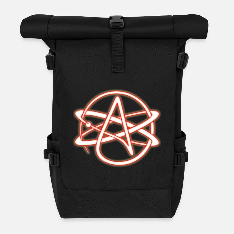 Symbole athée rouge - Sac à dos roll top - noir