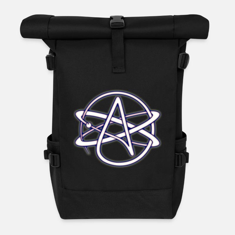 Atheist Symbol - Roll Top Backpack - black