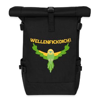 Wellensittich - Must-Have für Vogel-Fans mit Humor - Rolltop Rucksack - Schwarz - Vorne