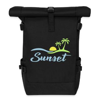 Sunset beach - Rolltop Rucksack - Schwarz - Vorne