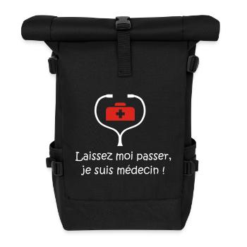 Medecin - Sac à dos roll top - noir - Devant