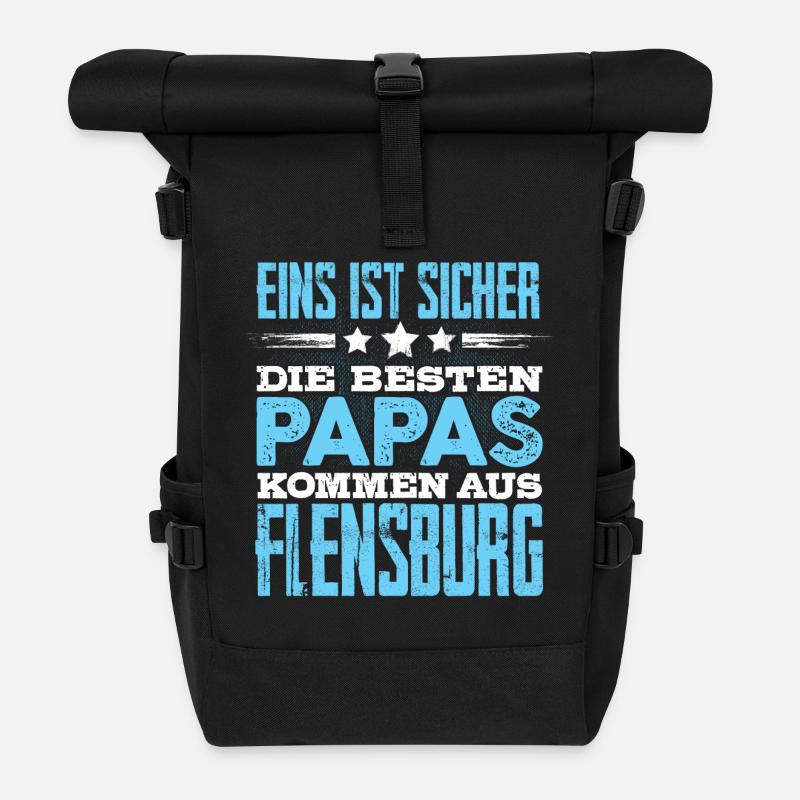 FLENSBURG - Papa - Rolltop Rucksack - Schwarz