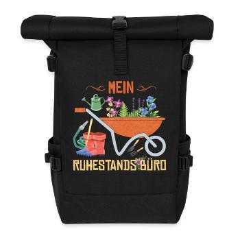 Mein Ruhestandsbüro - Garten - Rolltop Rucksack - Schwarz - Vorne
