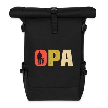 Opa und Enkel Geschenk für Großvater mit Enkel - Rolltop Rucksack - Schwarz - Vorne