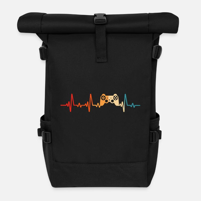 Gamer Gamer Heartbeat Console - Sac à dos roll top - noir