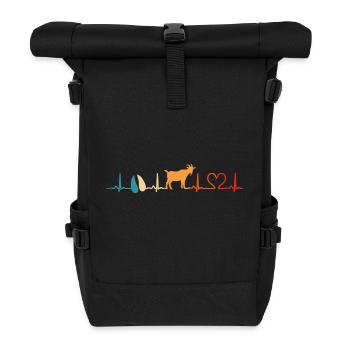 Chèvre Rétro Battement de cœur Chèvres - Sac à dos roll top - noir - Devant