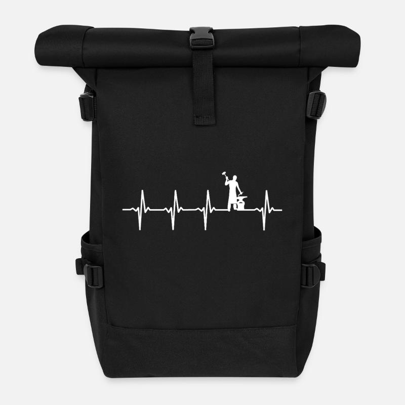 Schmiede Herzschlag Schmied - Rolltop Rucksack - Schwarz
