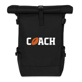 Coach rugby T-shirt Rugby Trainer - Roll Top Backpack - black - Front