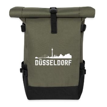 Dusseldorf Skyline - Rolltop Rucksack - Olive/Schwarz - Vorne