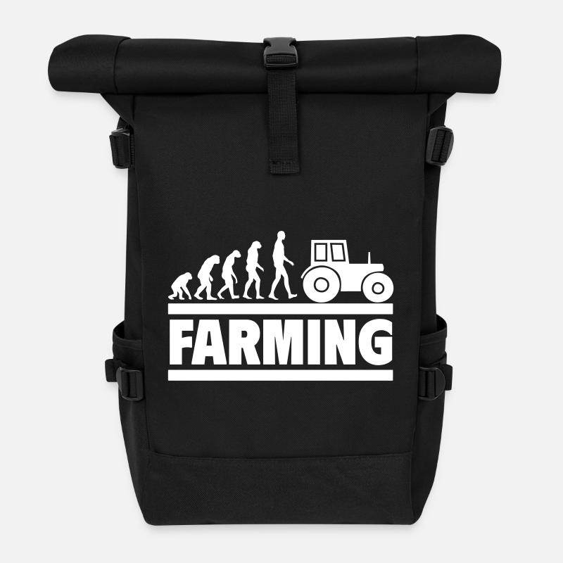 Evolution de l’agriculteur : de l’homme au conducteur de tracteur - Sac à dos roll top - noir