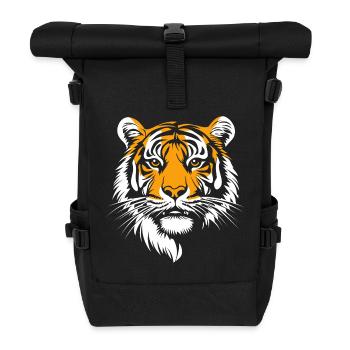Tiger Portrait Big Cat Animals Animal - Roll Top Backpack - black - Front