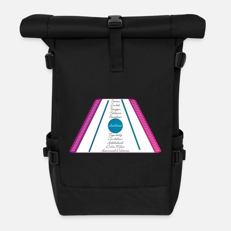 Hackbrett lila pink petrol gruen - Rolltop Rucksack - Schwarz