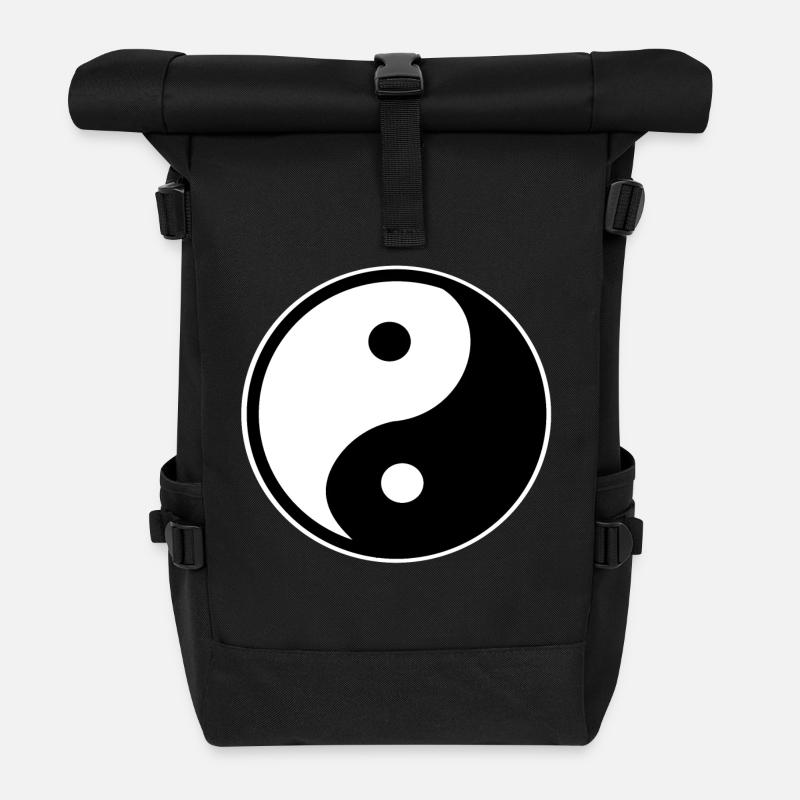 Ying Yang - Rolltop Rucksack - Schwarz