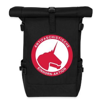 Antifaschistische Einhorn-Aktion - Rolltop Rucksack - Schwarz - Vorne