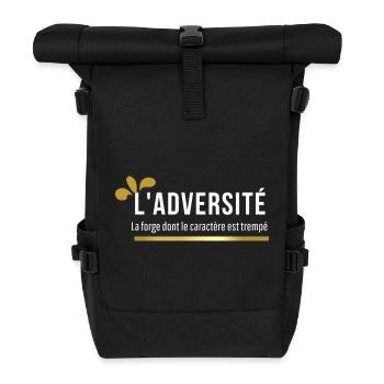 WIDRIGKEIT. Die Schmiede, in der der Charakter gestählt wird - Rolltop Rucksack - Schwarz - Vorne