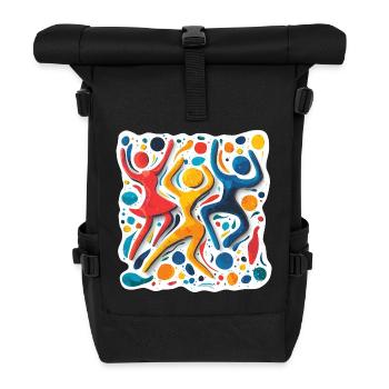 Dancing Party Festival Art - Roll Top Backpack - black - Front