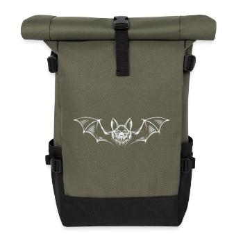 Mystical bat – eerily beautiful design - Roll Top Backpack - olive/black - Front
