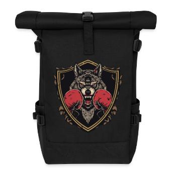 Wolf Boxer MMA Logo - Rolltop Rucksack - Schwarz - Vorne