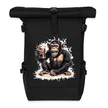 Bière de singe drôle - Sac à dos roll top - noir - Devant
