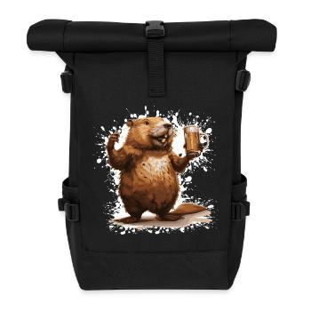 Beaver Beer Funny - Roll Top Backpack - black - Front