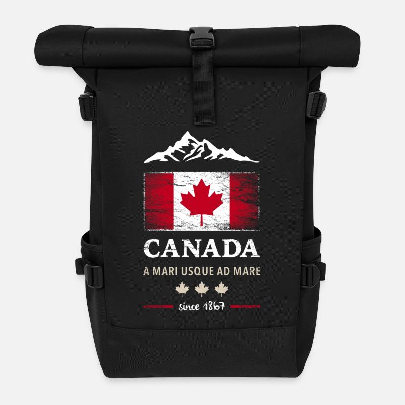 Canada Ottawa Ahornblatt Maple Leaf Kanada Amerika - Rolltop Rucksack - Schwarz