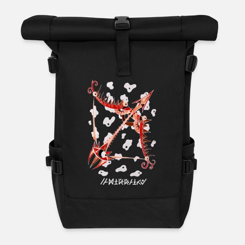Negative Sagittarius - Roll Top Backpack - black