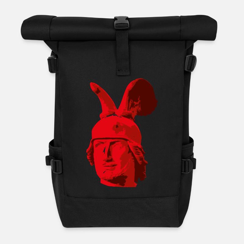 Kopf des Hermannsdenkmals - Rolltop Rucksack - Schwarz