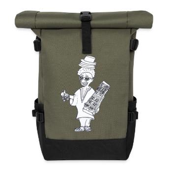 Hello Helmut Mallorca (black and white) - Roll Top Backpack - olive/black - Front