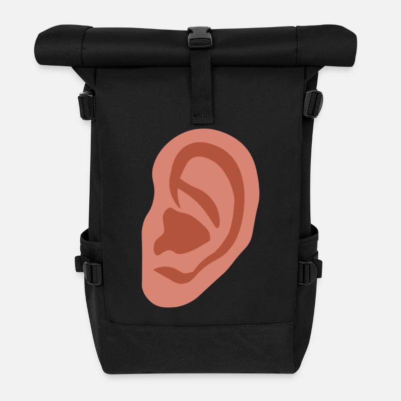 Großes Ohr - Rolltop Rucksack - Schwarz