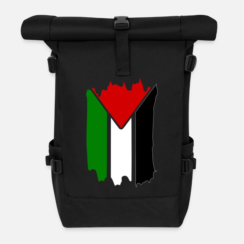 Palestine - Roll Top Backpack - black