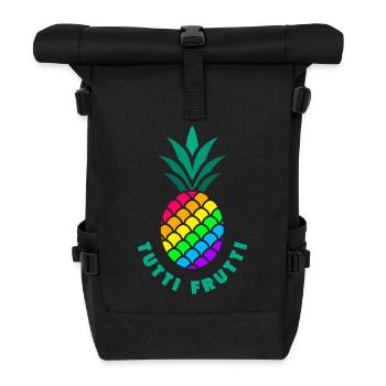 Pride / LGBTQ / Pineapple / Tutti Frutti - Roll Top Backpack - black - Front