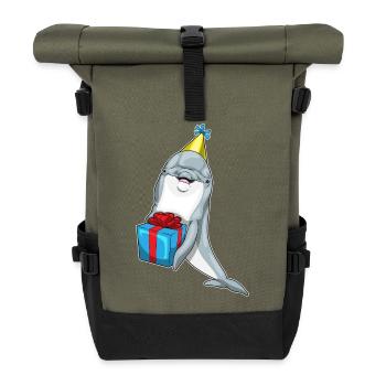 Forfait anniversaire dauphin - Sac à dos roll top - olive/noir - Devant