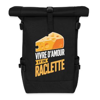 Vivre Amour Raclette Fanatique Cadeau Original - Sac à dos roll top - noir - Devant