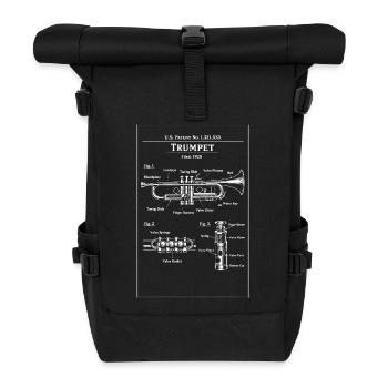 Trompetenpatent-Bauplan - Rolltop Rucksack - Schwarz - Vorne