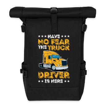 Art rétro de semi-remorque No Fear Truck Driver - Sac à dos roll top - noir - Devant