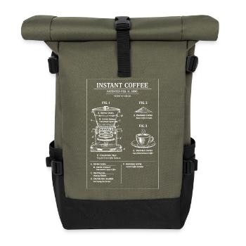 Illustration du plan de café instantané - Sac à dos roll top - olive/noir - Devant