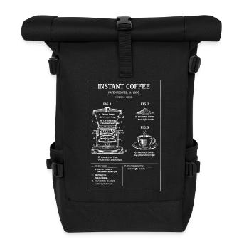 Instant Coffee Blueprint Illustration - Roll Top Backpack - black - Front
