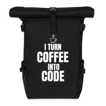 I Turn Coffee Into Code - Roll Top Backpack - black - Front