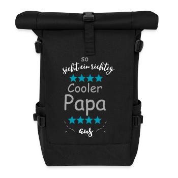 Really cool dad look - Roll Top Backpack - black - Front