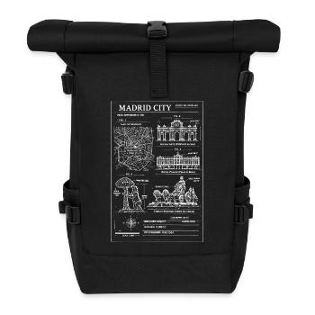 Madrid City Landmarks Collage - Roll Top Backpack - black - Front