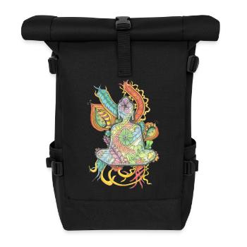 Buddha meditating hand-drawn - Roll Top Backpack - black - Front