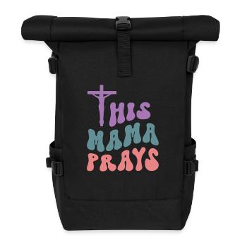 This Mama Prays - Rolltop Rucksack - Schwarz - Vorne